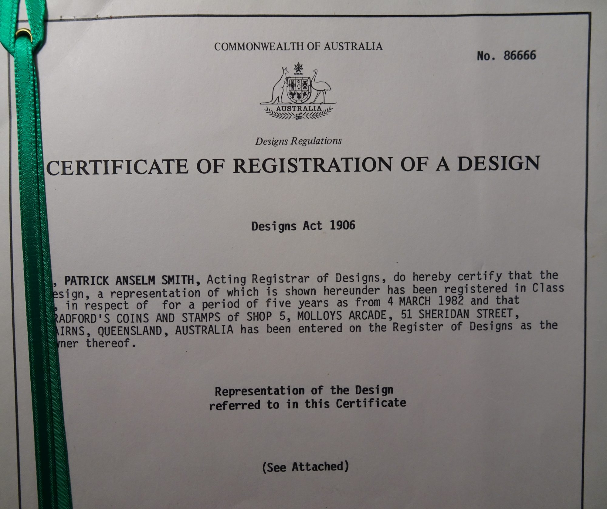 Certificate of Registration of a Design, full size